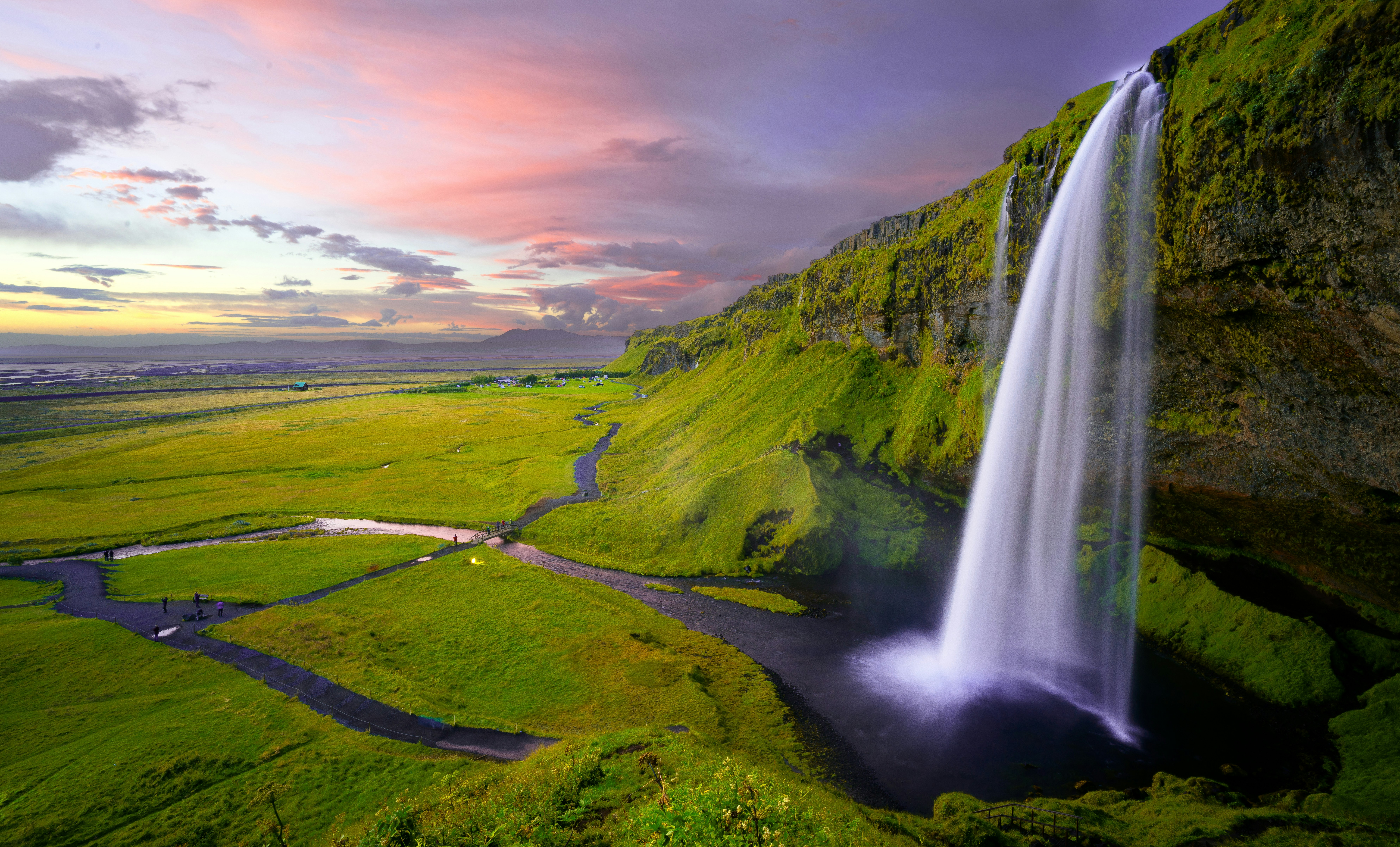 Waterfall over cliffs